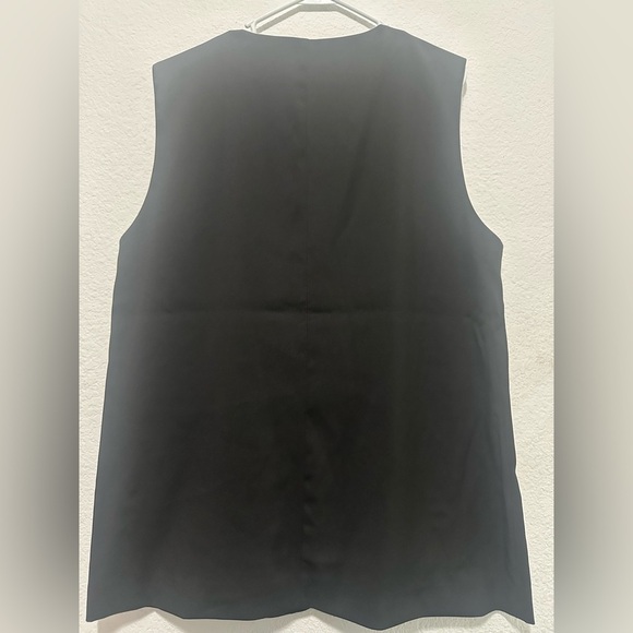 NA-KD Oversized Vest Size 44 Black Sleeveless Button-Up Vest - Picture 8 of 14
